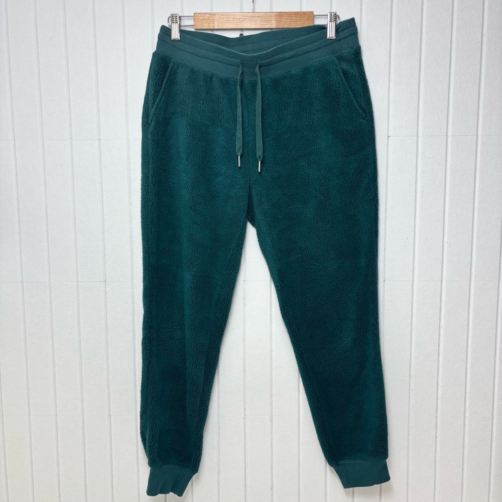 Old Navy Women’s Mid-Rise Vintage Sherpa Sweatpants Teal Size M